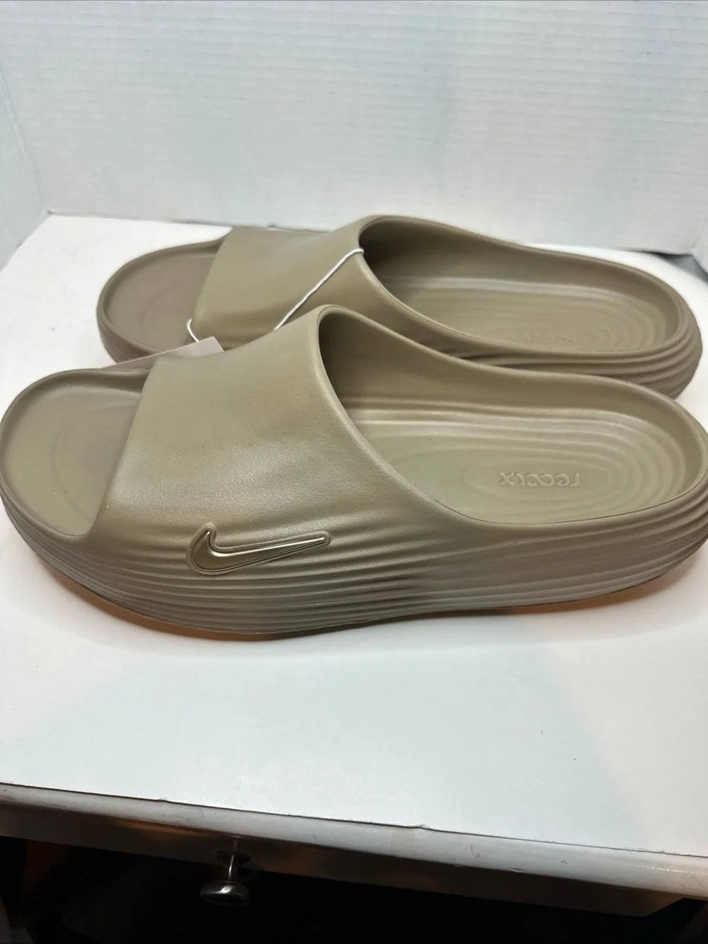 Nike ReactX Rejuven8 Slide Khaki HV4479 200 Men's Size 15